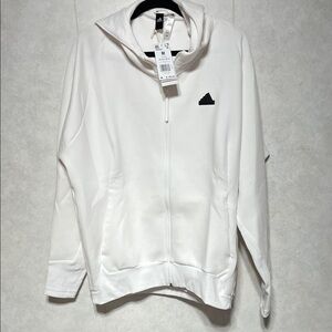 Adidas White Zip-Up Jacket